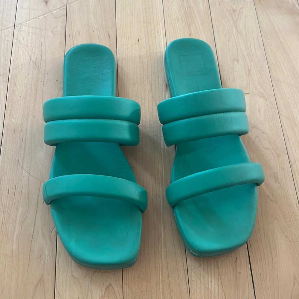 Dolce Vita green slide sandals